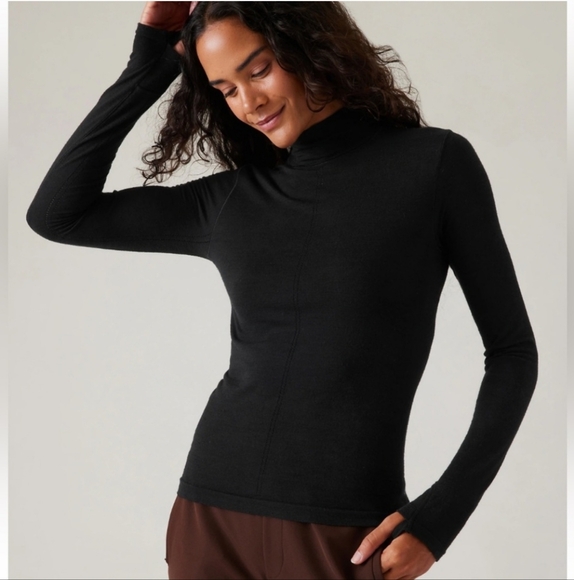Athleta Ascent Seamless Turtleneck Wool Blend Size XL - Picture 1 of 7